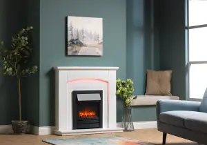 Cayton Electric Fireplace Suite - Black