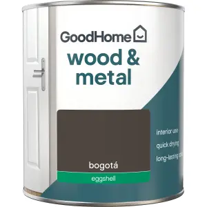 GoodHome Bogotá Eggshell Metal & wood paint, 750ml