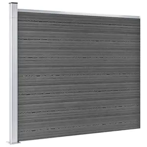 Bugbee 29' x 5' Privacy Fence Panel Grey / 146cm H x 353cm W x 12cm D