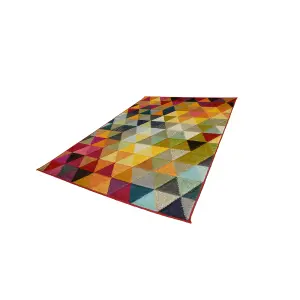 Piccadilly Multicolour Geometric Large Rug, (L)230cm x (W)160cm