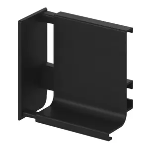 GoodHome Caraway Innovo Black Worktop rail end cap, Pair of 2