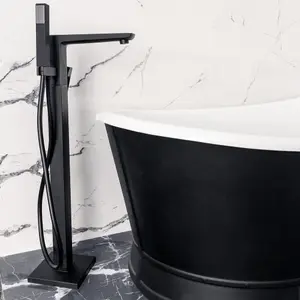 Zoia Black Floor Standing Bath Shower Mixer Tap