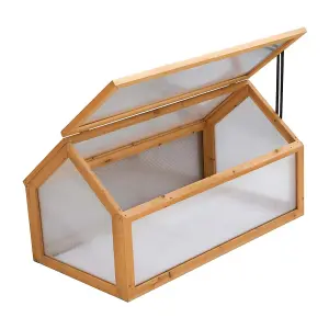 Wooden Outdoor Cold Frame Grow House Polycarbonate Shelter for Garden Vegetables & Plants