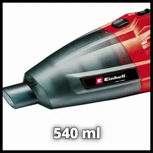 Einhell Cordless Handheld Vacuum Cleaner 42mbar 18V Power X-Change 540ml Perfect For Spot Vacuuming Car Interiors - Body Only