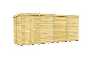 16 x 5 Feet Pent Shed - Single Door Without Windows - Wood - L147 x W474 x H201 cm