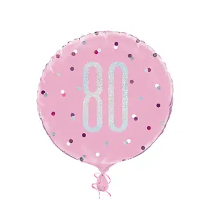 Unique Party Glitz Prismatic Age Foil Balloon Pink (100)