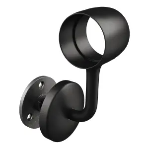 Rothley Matt Black Staircase Handrail Connecting Wall Bracket (Diam) 40mm