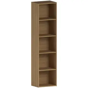 Gerardi Standard Bookcase Oak / 132 cm H x 32 cm W