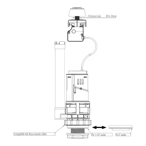 Flomasta Push button Dual Flush valve (Dia)48mm