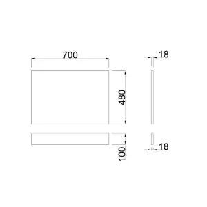 SunDaze Modern Bath End Panels for Bathroom Soaking Bathtub Calm Grey 700mm