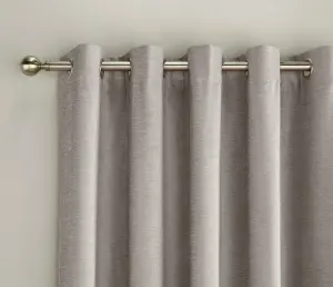 Enhanced Living 100% Blackout Thermal Grey Velvet Chenille Eyelet Curtains   Pair 90 x 72 inch (229x183cm)