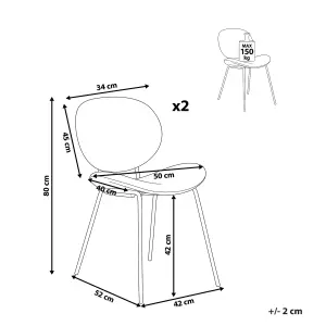 Set of 2 Dining Chairs LUANA Boucle White