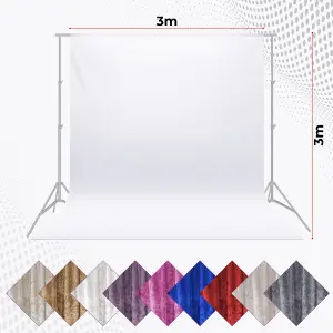 3x3M Crushed Velvet Backdrop, Photography Background Blackout Curtain - Ivory