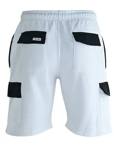 MS9 Mens Cargo Painter Decoration Jogging Fleece Work Shorts Tracksuit Cargo Shorts H15, White - L