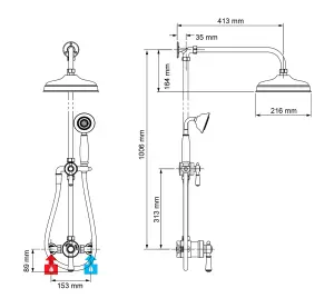 Mira Realm Chrome effect Wall-mounted Thermostatic Mixer Shower