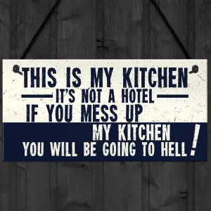 Red Ocean Vintage This Is My Kitchen Funny Plaque Shabby Chic Kitchen Wall Retro Sign Gifts