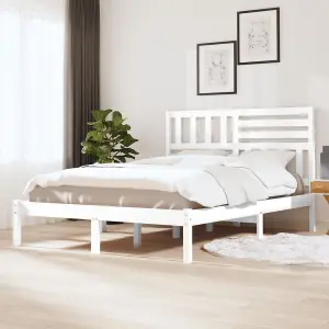 Berkfield Bed Frame White Solid Wood Pine 120x200 cm