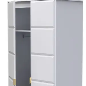 Cube Ready assembled Modern Matt white Tall Double Wardrobe (H)1970mm (W)740mm (D)530mm