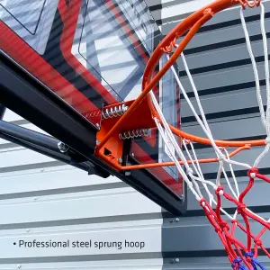 Hy-Pro Adjustable Basketball Stand With Handle - 2.3m - 3.05m, With Wheels, Portable, Backboard, Basketball Hoop, For Adults &