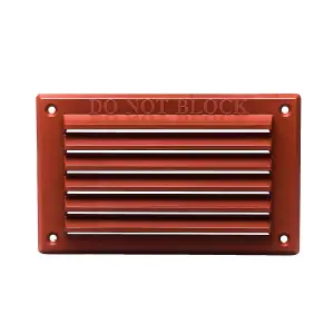 Terracotta Louvre Air Vent 6" x 3" Plastic Grille for Internal and External Use