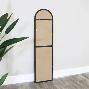 Melody Maison Black Framed Arch Wall Mirror 42cm x 156cm