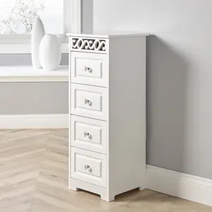 Home Source Whitehaven 4 Drawer Chest Storage Unit White