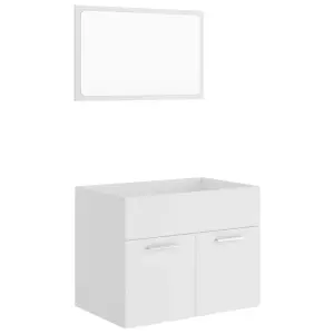 Berkfield 2 Piece Bathroom Furniture Set White Engineered Wood