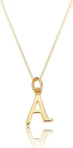 Solid Gold Curve Initial Letter Necklace - Lily & Roo