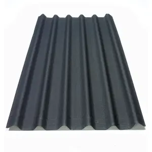 Onduline Black Bitumen Corrugated roofing sheet (L)2m (W)820mm (T)2.6mm