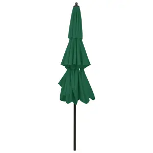 Berkfield 3-Tier Parasol with Aluminium Pole Green 3 m