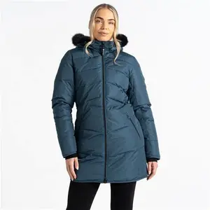 Dare 2B Women's Water Repellent Striking Iii Mid Length Padded Jacket Orion Grey, Size: 6