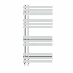 Rinse 1200x600mm Flat Panel Bathroom Heated Towel Rail Radiator Chrome