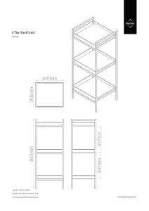 Interiors by Premier 3 Tier Black High Gloss Shelf Unit, Modern Black Shelving Unit, Open Living Room Shelving Unit, Storage Unit