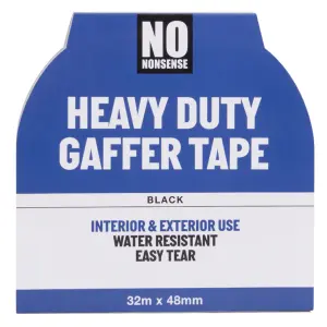 No Nonsense Black Gaffer Tape (L)32m (W)48mm