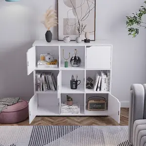  9 Cube Wooden Bookcase Shelving Display Shelves Storage Unit Wood Shelf Door