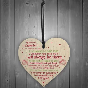 Red Ocean Daughter Gift Motivational Sign Wooden Heart Gift For Daughter From Mum Dad