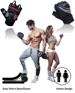 SMART FIT & Multipurpose Fingerless Sports Leather, Top Premium Quality Italian Polyester, GEL Padded Lightweight Gloves