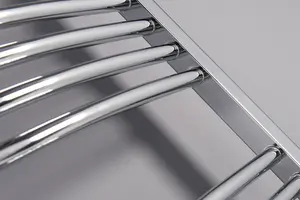 Right Radiators Electric Heated Towel Rail Radiator Curved Pre-filled Designer Ladder Warmer Chrome 1800x500 mm