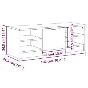 vidaXL TV Cabinet Brown Oak 102x35.5x36.5 cm Engineered Wood