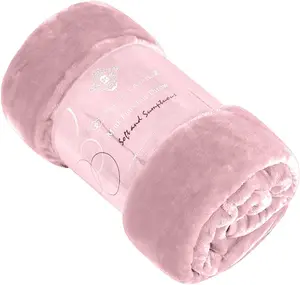 GC GAVENO CAVAILIA Luxury Faux Fur Throw 150x200 CM Pink Fleece Blanket for Double Bed & Sofa Bed