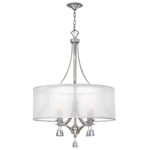 Elstead Mime 4 Light Multi Arm Ceiling Pendant Chandelier Brushed Nickel, E14