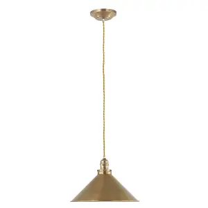 1 Bulb Ceiling Pendant Light Fitting Aged Brass Finish LED E27 100W Bulb