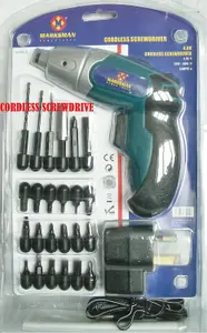 24Pc Rechargeable Cordless Electric Screwdriver Power Bit Set Kit Screw 3.6V