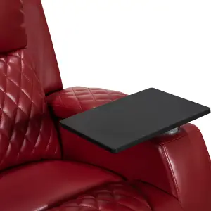 Electric Recliner Armchair & Cinema Seat with Cup Holders and Massage in Red Leather Aire - Venice Series One