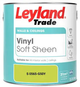 Leyland Trade Vinyl Soft Sheen Walls & Ceilings Emulsion Paint (S 0565-G50Y) - 2.5L