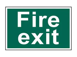 Scan 1502 Fire Exit Text Only - PVC Safety Sign 300 x 200mm SCA1502