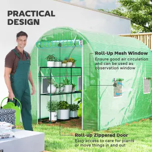 Outsunny Greenhouse Polytunnel Walk-in Grow Plant Steel 3 x 2 m Outdoor