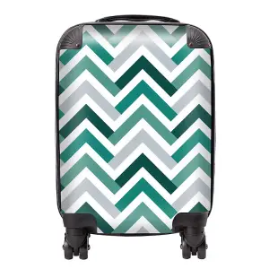 Geometric Retro Vintage Colored Chevron Pattern Suitcase - Small