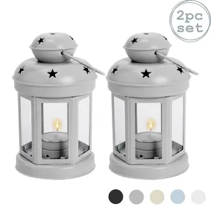 Nicola Spring - Metal Hanging Tealight Lanterns - 16cm - Pack of 2