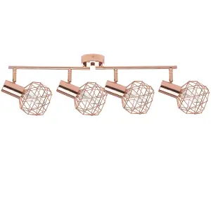 4 Light Spotlight Metal Bar Copper CHENAB